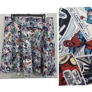 Torrid Marvel Scuba Knit Comic Skater Graphic Skirt